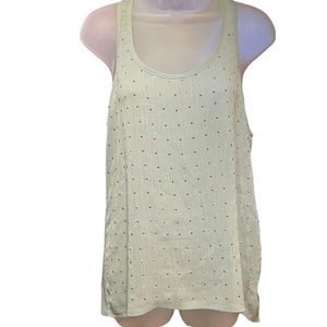 Signature Studio contemporary style sheer front with gold beading sz L/G tank